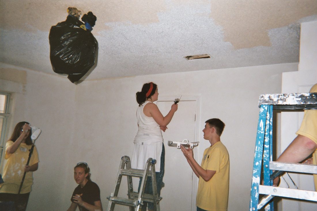Youth Painting a room